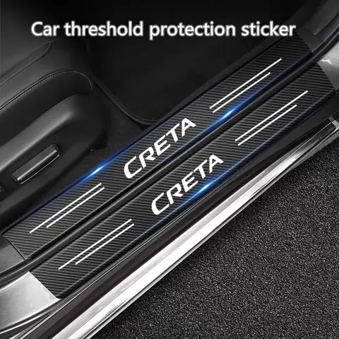 Carbon Fiber Car Threshold Protective Film Waterproof Car Sticker For Hyundai HB20 ix25 Creta 2012-2016 2017 2018 2019 2020