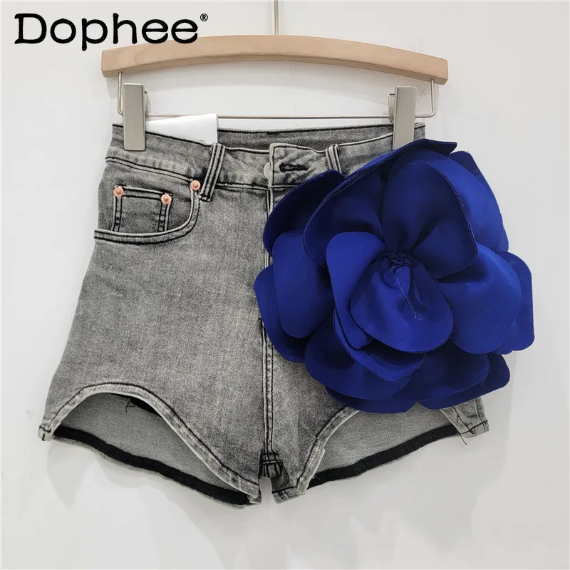 Sweet Three-Dimensional Flower Fashion Slim-Fit High Waist Wash Stretch Hot Shorts Summer Thin Wide-Leg Denim Shorts Women
Sweet Three-Dimensional Flower Fashion Slim-Fit High Waist Wash Stretch Hot Shorts Summer Thin Wide-Leg Denim Shorts Women