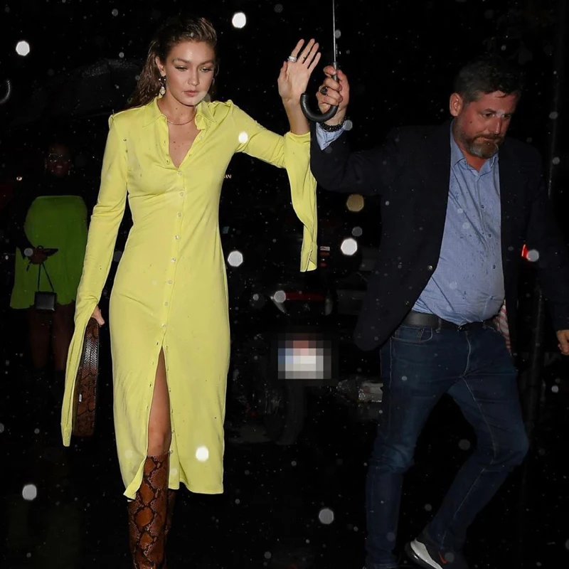 Fashionable Gigi Design Shirt Dress with Flying Sleeves New Star Celebrity Style Spring Summer Autumn Long Skirt Polyester Fiber
Fashionable Gigi Design Shirt Dress with Flying Sleeves New Star Celebrity Style Spring Summer Autumn Long Skirt Polyester Fiber