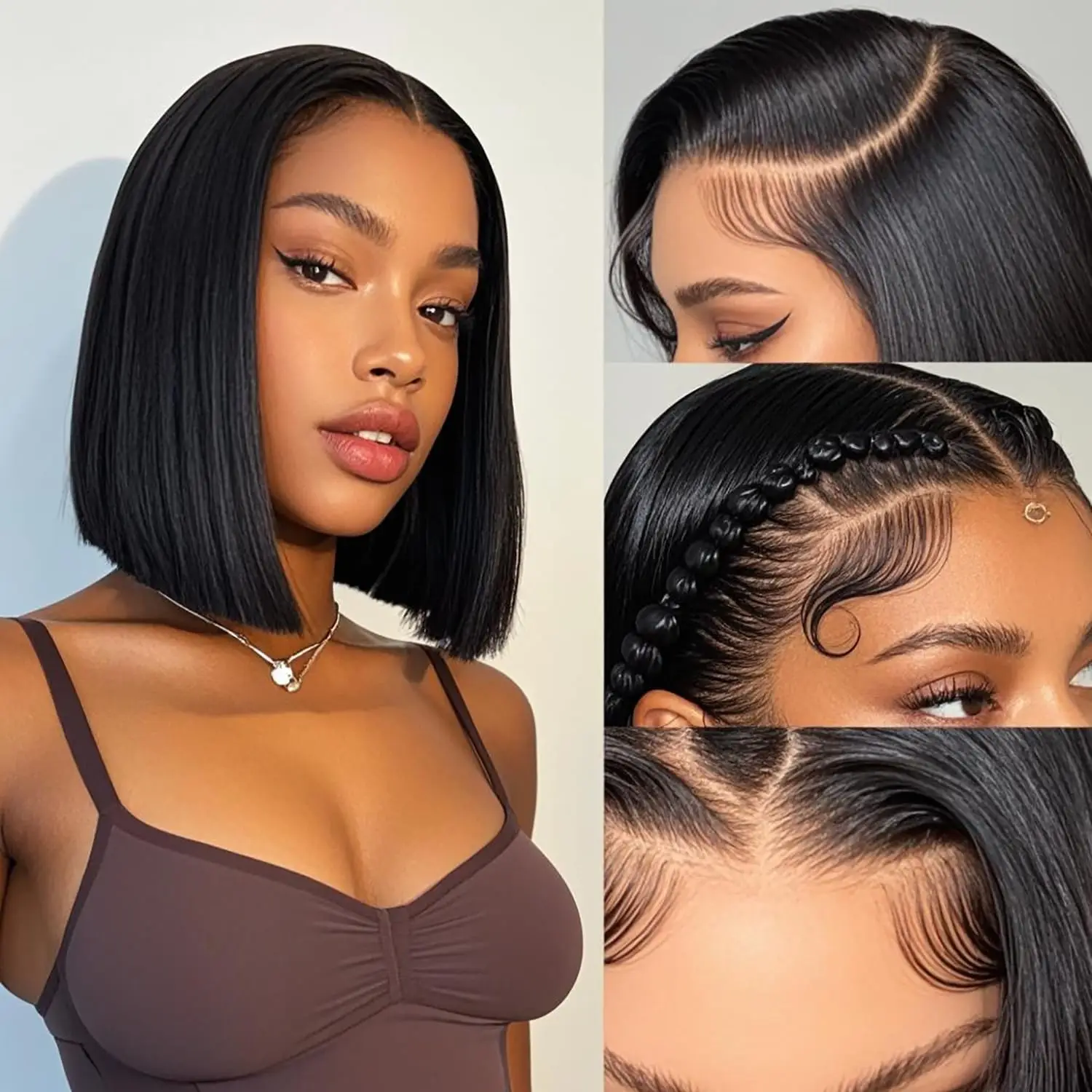 Blunt Cut Wig Bob 100% Human Hair Wigs 6x4 7x5 Pre Cut Lace Closure Hair Wigs For Women Natural Hair Line Baby Hair Around
Blunt Cut Wig Bob 100% Human Hair Wigs 6x4 7x5 Pre Cut Lace Closure Hair Wigs For Women Natural Hair Line Baby Hair Around