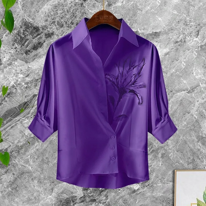 Fashion Floral Print Womens Top Short Sleeve Lapel Collar Cotton Blouse Loose Casual Office Ladies Button-down Shirts
Fashion Floral Print Womens Top Short Sleeve Lapel Collar Cotton Blouse Loose Casual Office Ladies Button-down Shirts