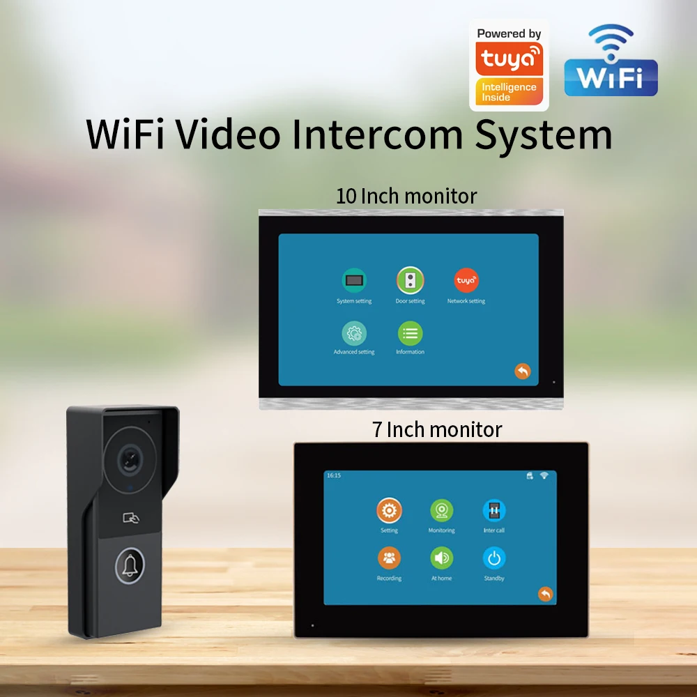 Support Tuya App1080P 7inch Touch Screen Monitor Wireless Wifi Video Doorbell Doorphone Home Intercom Access Control System
Support Tuya App1080P 7inch Touch Screen Monitor Wireless Wifi Video Doorbell Doorphone Home Intercom Access Control System