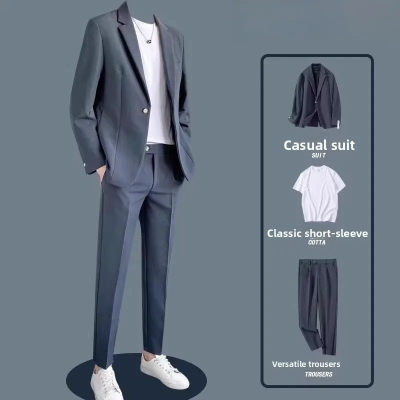 Casual Men's Three-Piece Suit Set Lightweight Shirt And Pants Spring Autumn Fashionable Korean Style Long Sleeve Youthwear
Casual Men's Three-Piece Suit Set Lightweight Shirt And Pants Spring Autumn Fashionable Korean Style Long Sleeve Youthwear