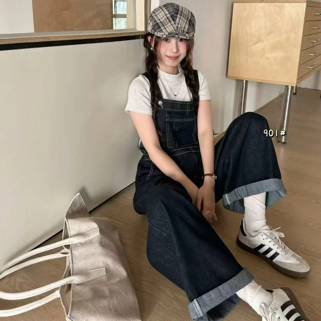 American Retro Denim Overalls Women's Summer Design Loose Slimming Small Size Straight Leg Wide Leg Long Pants
American Retro Denim Overalls Women's Summer Design Loose Slimming Small Size Straight Leg Wide Leg Long Pants