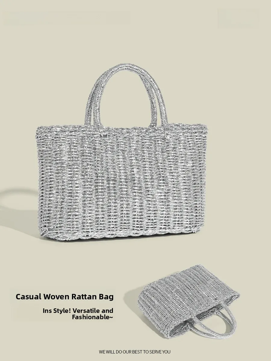 CasperKeanu Korean Sle Large Capaci Woven Handbag Women's Summer Ins Trendy Market Basket Tote Bag Urban mat Daily... 
CasperKeanu Korean Sle Large Capaci Woven Handbag Women's Summer Ins Trendy Market Basket Tote Bag Urban mat Daily...