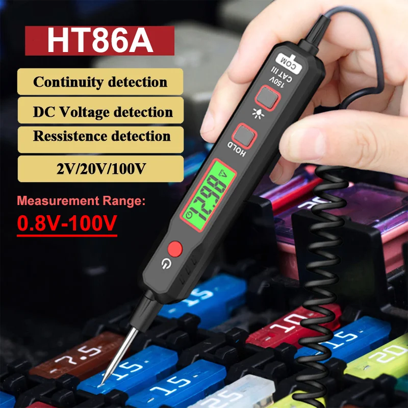 HT86A Digital Car Voltage Detector Pen 100V DC Voltage NCV Adjustable Auto Car Backlight Tester Car Maintenance Circuit Test Pen
HT86A Digital Car Voltage Detector Pen 100V DC Voltage NCV Adjustable Auto Car Backlight Tester Car Maintenance Circuit Test Pen