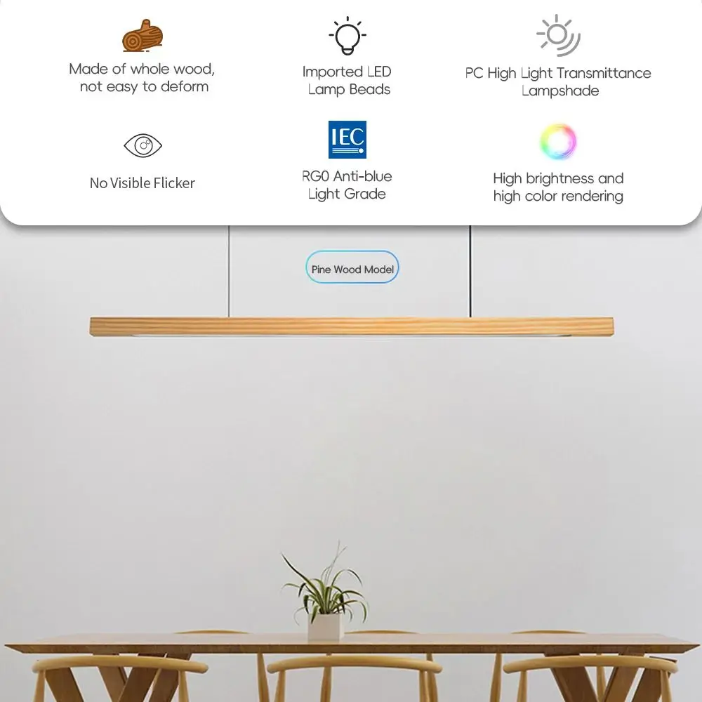 LED Hand Sweep Sensor Pendant Light Black Walnut Wood Modern Hanging Lamps for Dining Living Room Kitchen Office Celling Lamp LED Hand Sweep Sensor Pendant Light Black Walnut Wood Modern Hanging Lamps for Dining Living Room Kitchen Office Celling Lamp