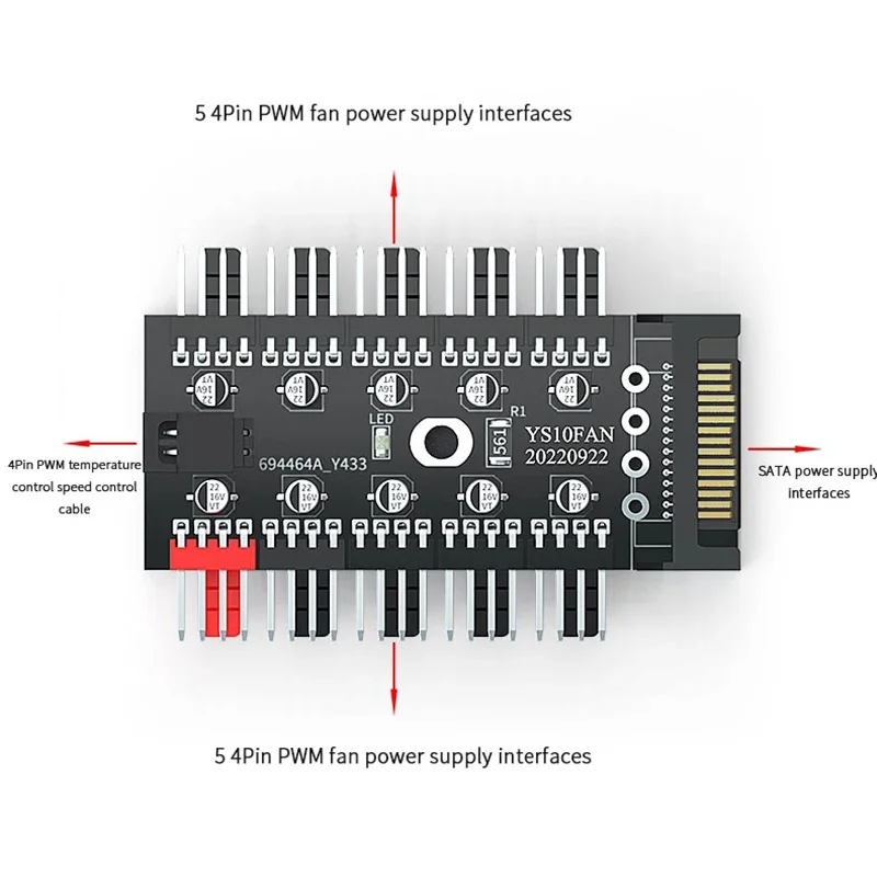 10 Port PC Case Fan Hub 12V 4Pin PWM Controller SATA Power/Large 4P Splitter Motherboard Cooler Cooling Fan Cable
10 Port PC Case Fan Hub 12V 4Pin PWM Controller SATA Power/Large 4P Splitter Motherboard Cooler Cooling Fan Cable