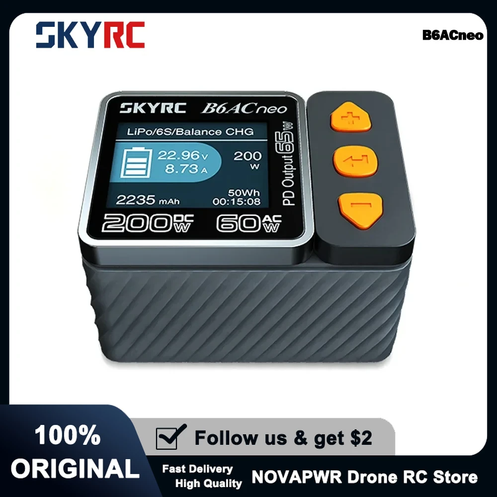 New SkyRC B6ACneo Smart Charger DC 200W AC 60W Battery Balance Charger B6AC neo SK-100200 Upgraded for b6ac v2
New SkyRC B6ACneo Smart Charger DC 200W AC 60W Battery Balance Charger B6AC neo SK-100200 Upgraded for b6ac v2