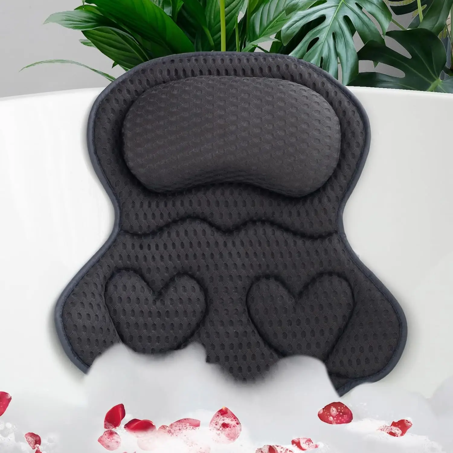 Bath Pillow for Tub with Head and Neck Support, 4D Air Mesh Fabric & 6 Suction Cups for Relaxing Bath
Bath Pillow for Tub with Head and Neck Support, 4D Air Mesh Fabric & 6 Suction Cups for Relaxing Bath