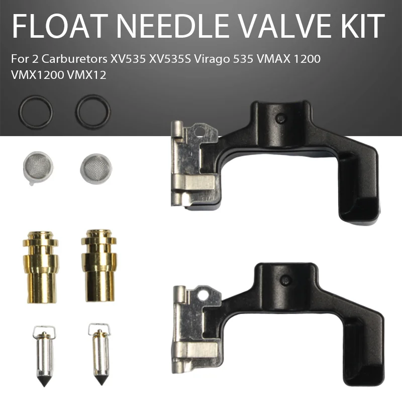 2 Sets Carburetor Float Needle Valve Seat Rebuild Kit Fit XV535/535S Virago 535 VMAX/VMX1200 VMX12 XV400/500
2 Sets Carburetor Float Needle Valve Seat Rebuild Kit Fit XV535/535S Virago 535 VMAX/VMX1200 VMX12 XV400/500