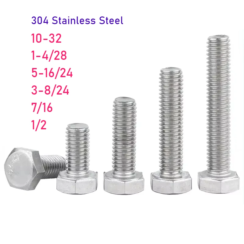 10-32 1-4/28 5-16/24 3-8/24 7/16 1/2 304 Stainless Steel Hexagon Cap Bolt American Standard External Hex Head Screw
10-32 1-4/28 5-16/24 3-8/24 7/16 1/2 304 Stainless Steel Hexagon Cap Bolt American Standard External Hex Head Screw