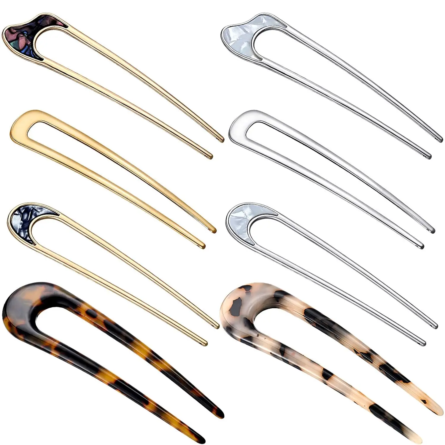 8 Pcs U Shaped Hair Pins Vintage Fork Bun Clips for Women Girls Cute Patterns
8 Pcs U Shaped Hair Pins Vintage Fork Bun Clips for Women Girls Cute Patterns