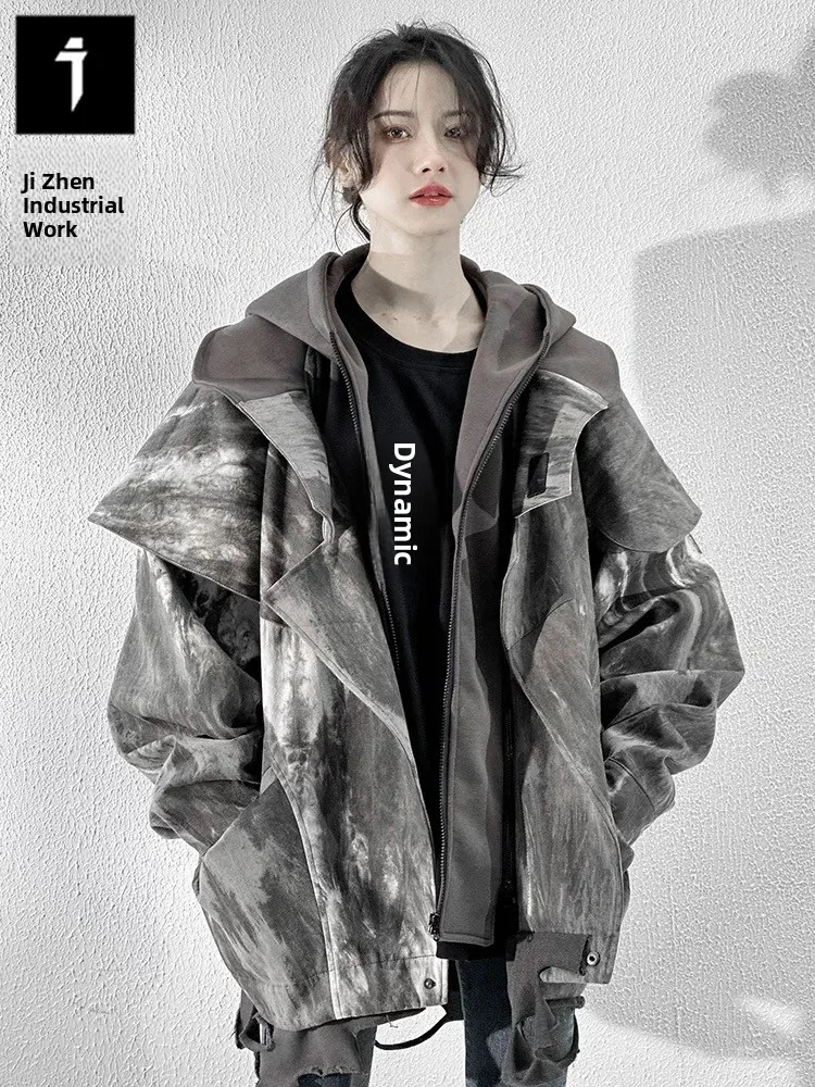 New 2024 Jiye Heavy Industry Men's And Women's Loose Casual Post-Aalyptic Sle Hooded Jaet Fake Two-Piece Coat Worn-In ...
New 2024 Jiye Heavy Industry Men's And Women's Loose Casual Post-Aalyptic Sle Hooded Jaet Fake Two-Piece Coat Worn-In ...