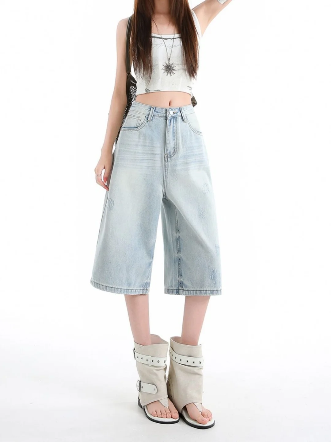 Light Wash Lazy Style Wide Leg Seven-Foot Denim Jeans Women's Summer Thin High Waist Slimming Loose Straight Tube Mid-Length ...
Light Wash Lazy Style Wide Leg Seven-Foot Denim Jeans Women's Summer Thin High Waist Slimming Loose Straight Tube Mid-Length ...
