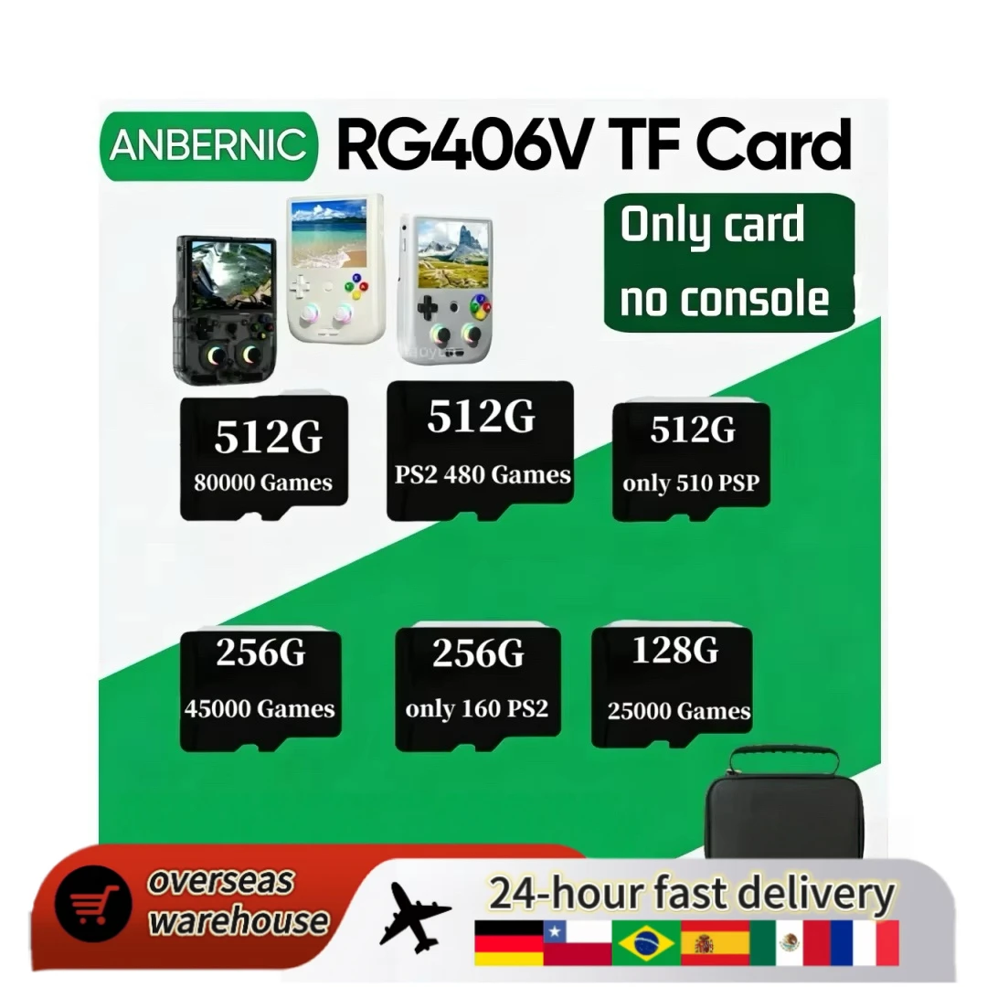 Карта памяти Anbernic RG406V TF 256 ГБ, карта памяти для игровых консолей RG406V, PSP 512 ГБ, 80000 предустановленных игр, ретро-игры
Карта памяти Anbernic RG406V TF 256 ГБ, карта памяти для игровых консолей RG406V, PSP 512 ГБ, 80000 предустановленных игр, ретро-игры