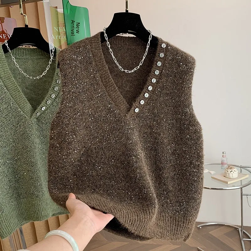 iny V-Ne Knitted Vest Women's plus Size Autumn Winter New Sle Camere Vest Faionable And Comfortable Breathable
iny V-Ne Knitted Vest Women's plus Size Autumn Winter New Sle Camere Vest Faionable And Comfortable Breathable