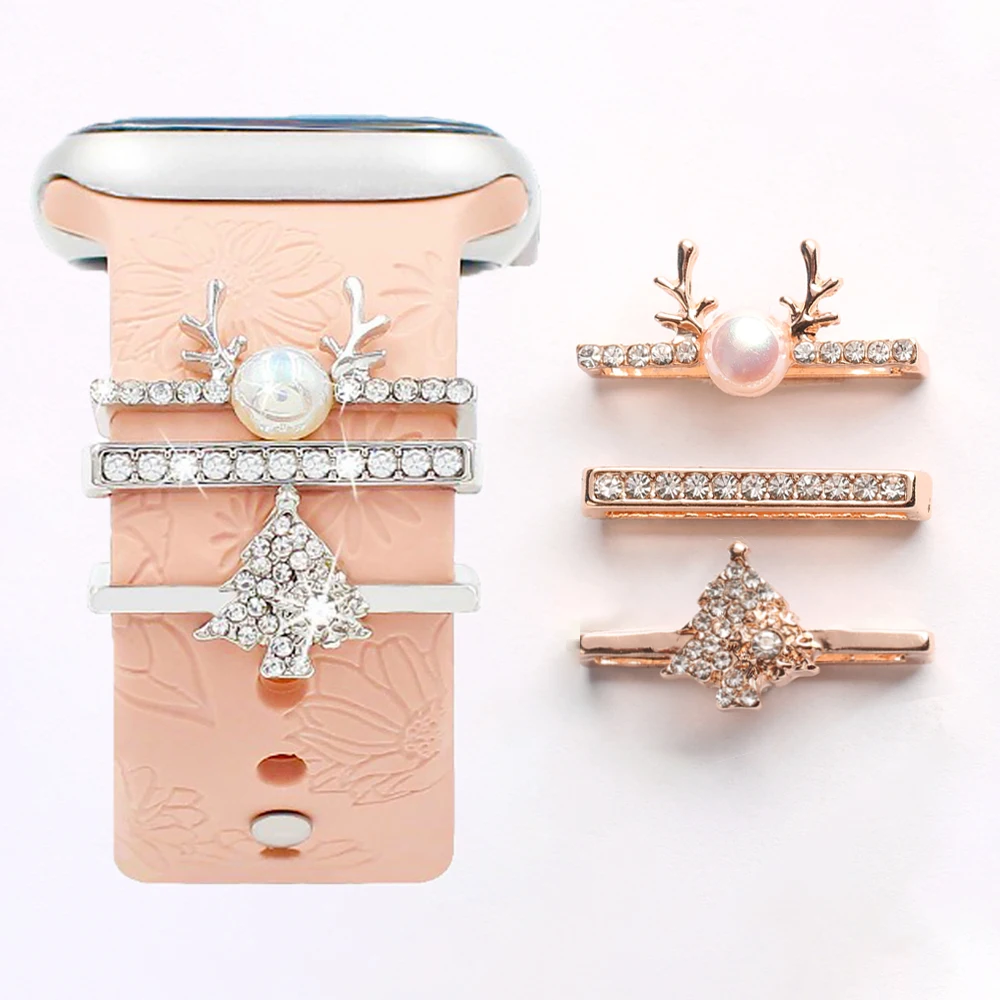 3pcs Rhinestone Watchband Ring Loops Nails Studs, Cute Metal Watch Strap Charms Decorations Compatible With IWatch Series Watchb
3pcs Rhinestone Watchband Ring Loops Nails Studs, Cute Metal Watch Strap Charms Decorations Compatible With IWatch Series Watchb