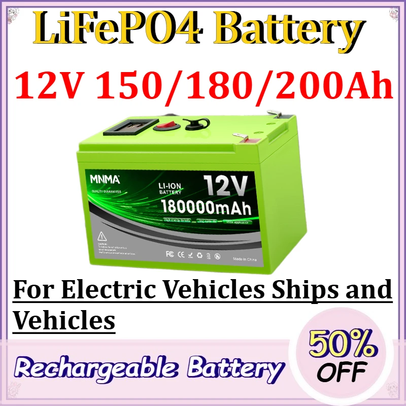 12V 150/180/200Ah LiFePO4 Battery for Electric Vehicles Ships and Vehicles Replacement Charging Lithium Iron Phosphate Battery
12V 150/180/200Ah LiFePO4 Battery for Electric Vehicles Ships and Vehicles Replacement Charging Lithium Iron Phosphate Battery