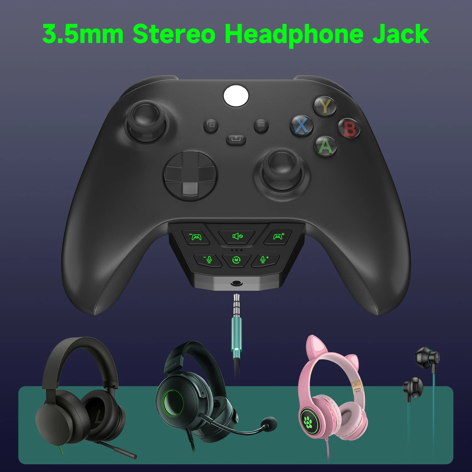 For Xbox one Xbox series X/S game controller stereo headphone adapter audio microphone adjustment audio balance controller
For Xbox one Xbox series X/S game controller stereo headphone adapter audio microphone adjustment audio balance controller