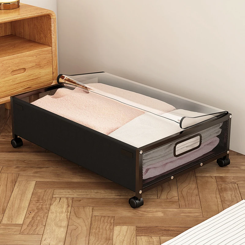 2 Pack Underbed Storage Organizer with Wheels,Metal Frame & Fabric Storage Bins for Clothes,Shoes,Books,Blankets Rolling Trolley 
2 Pack Underbed Storage Organizer with Wheels,Metal Frame & Fabric Storage Bins for Clothes,Shoes,Books,Blankets Rolling Trolley