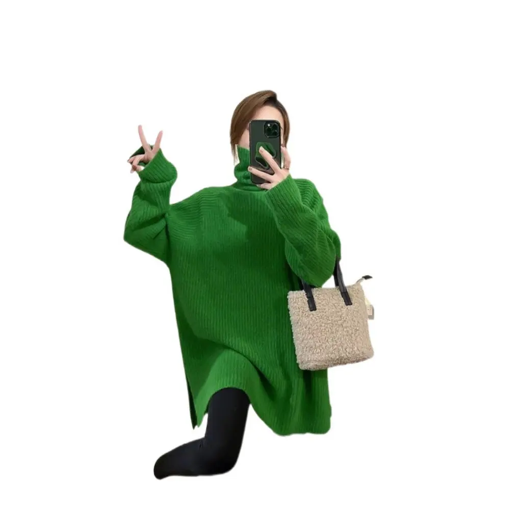 Women's Turtleneck Sweater Laid-back Style All-match Loose Outer Wear Thick Split Mid-length Base Shirt for Autumn Winter
Women's Turtleneck Sweater Laid-back Style All-match Loose Outer Wear Thick Split Mid-length Base Shirt for Autumn Winter