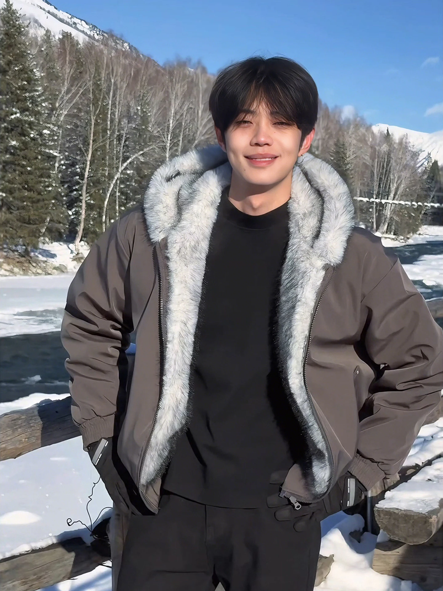 Мужское зимнее пальто Heavyweight Wolf King с меховым воротником из норки, хлопковое, с капюшоном, на флисовой подкладке, в стиле ретро, для пар
Мужское зимнее пальто Heavyweight Wolf King с меховым воротником из норки, хлопковое, с капюшоном, на флисовой подкладке, в стиле ретро, для пар