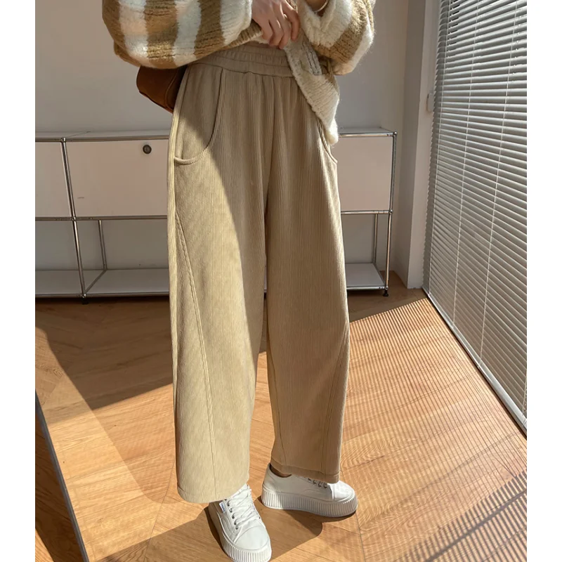 Fashion Bottoms Pink Tie Dye Casual Pants Corduroy High Waist Wide Leg Pants Vintage Straight Bind Feet Trouser Ladies Spring
Fashion Bottoms Pink Tie Dye Casual Pants Corduroy High Waist Wide Leg Pants Vintage Straight Bind Feet Trouser Ladies Spring