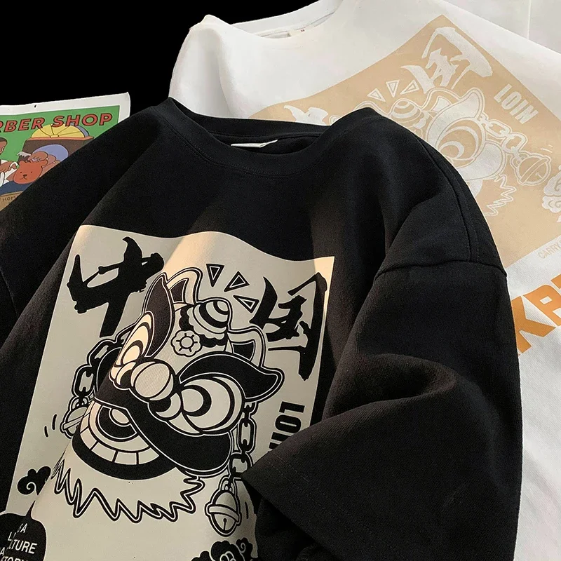 Chinese Style Summer New Pure Cotton Short Sleeved Trendy and Fashionable Personalized Printed Loose Men's Top
Chinese Style Summer New Pure Cotton Short Sleeved Trendy and Fashionable Personalized Printed Loose Men's Top