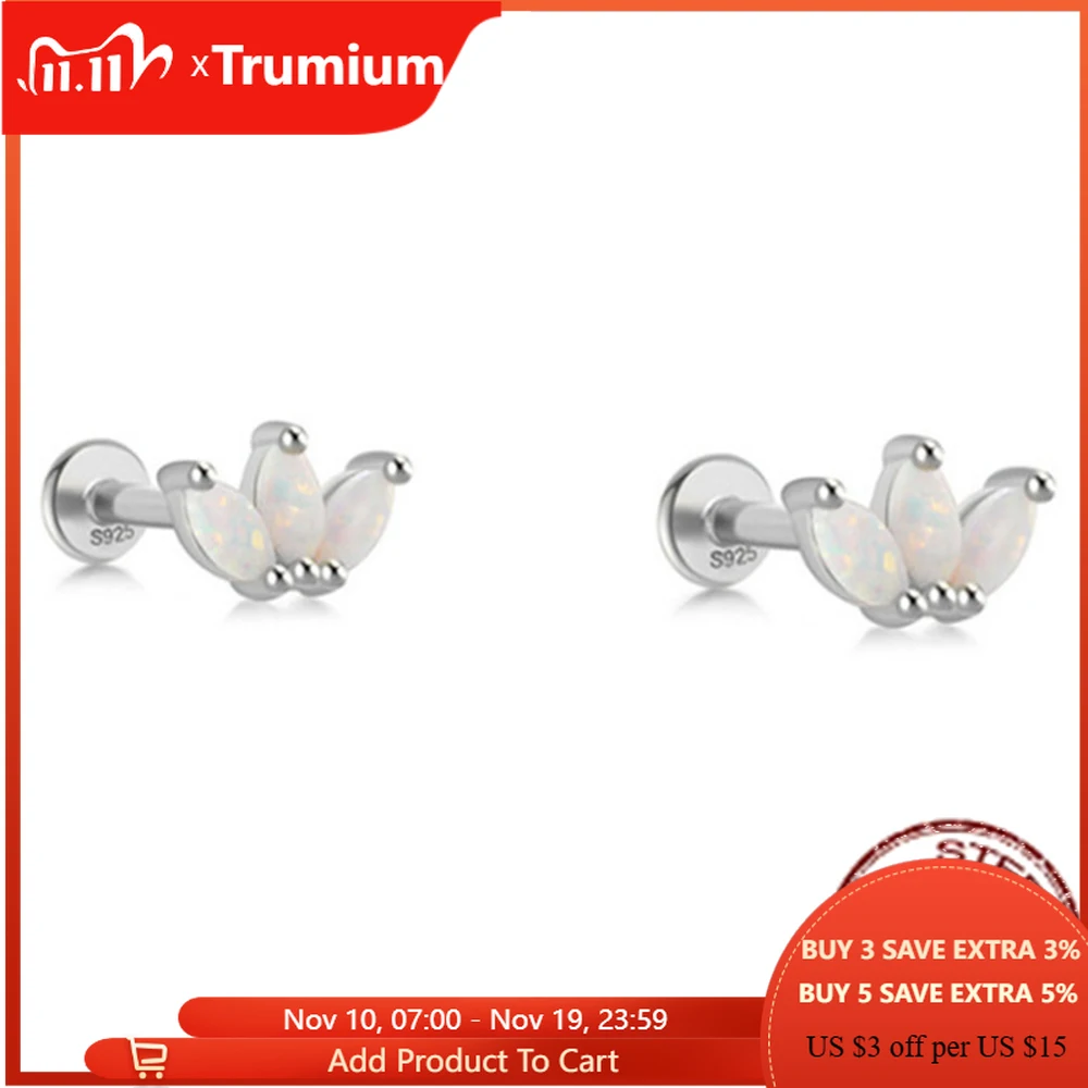 Trumium 100% 925 Sterling Silver White Opal Marquise Cluster Stud Earrings for Women Minimalist Ear Bone Nail
Trumium 100% 925 Sterling Silver White Opal Marquise Cluster Stud Earrings for Women Minimalist Ear Bone Nail