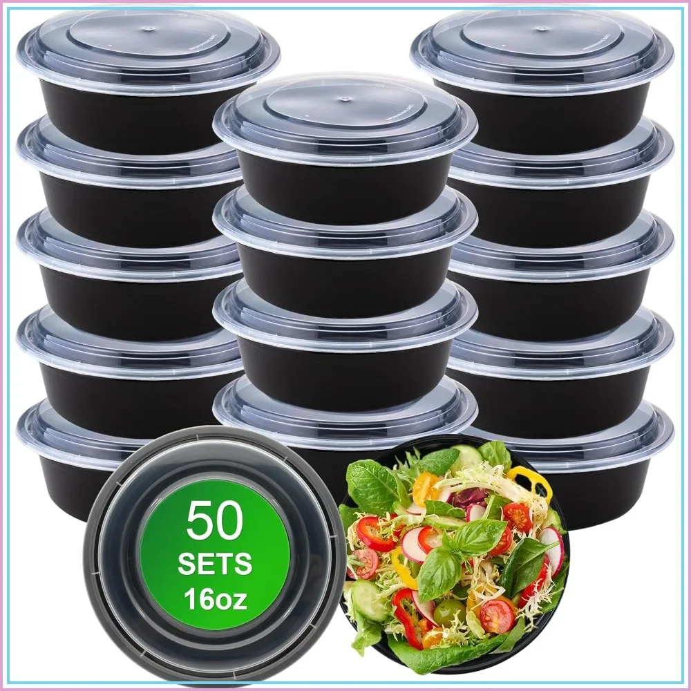 50 Pack 16oz Round Meal Prep Containers with Lids, Leakproof Disposable Take Out Food Storage, BPA Free, Microwave/Dishwasher/Freezer Safe
50 Pack 16oz Round Meal Prep Containers with Lids, Leakproof Disposable Take Out Food Storage, BPA Free, Microwave/Dishwasher/Freezer Safe