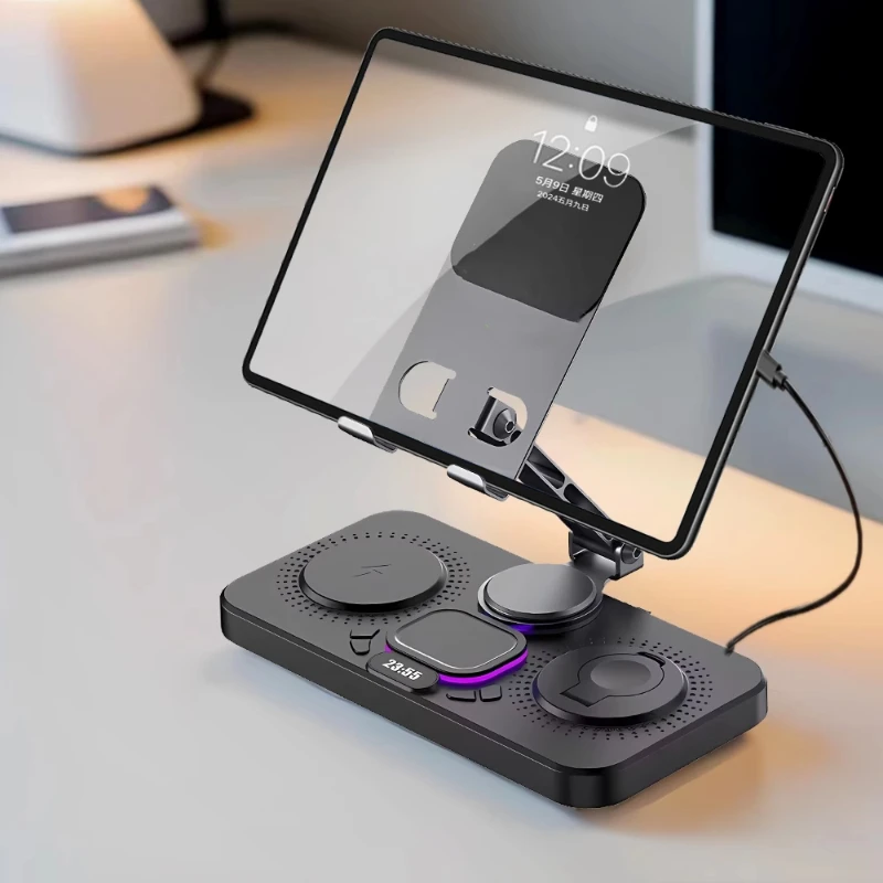 iPad, phablet, mobile phone, charging bracket, watch, earphone, magnetic suction 3-in-1 wireless
iPad, phablet, mobile phone, charging bracket, watch, earphone, magnetic suction 3-in-1 wireless
