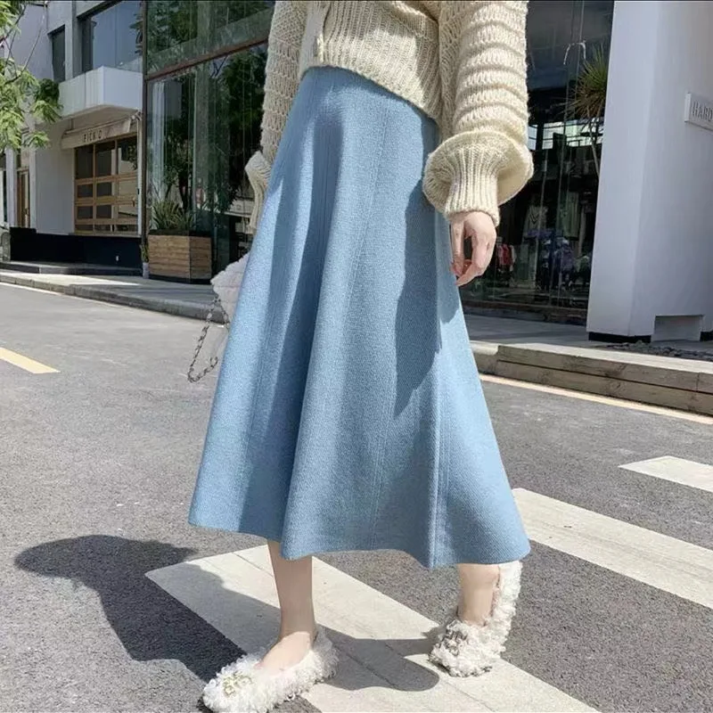 Women's Skirts 2022 Winter Skirts Knitted Purple Matching with Sweater Long Skirts Youth Woman High Waist A Line Wool Skirt
Women's Skirts 2022 Winter Skirts Knitted Purple Matching with Sweater Long Skirts Youth Woman High Waist A Line Wool Skirt