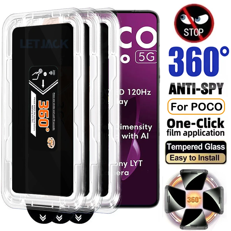 Oleophobic Coating 360° Anti-Spy Tempered Glass For Xiaomi Poco M7 M6 Pro M6 Plus Screen Protector Easy Installation Dust Free
Oleophobic Coating 360° Anti-Spy Tempered Glass For Xiaomi Poco M7 M6 Pro M6 Plus Screen Protector Easy Installation Dust Free