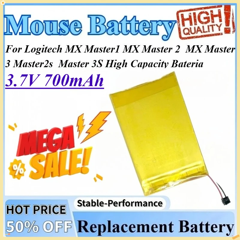 3.7V 700mAh Replacement Mouse Battery For Logitech MX Master2s Master1 MX Master 3 Master 3S MX Master 2 High Capacity Battery
3.7V 700mAh Replacement Mouse Battery For Logitech MX Master2s Master1 MX Master 3 Master 3S MX Master 2 High Capacity Battery