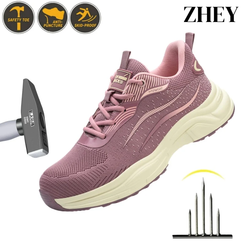 Women's Lightweight Work Safety Outdoor Breathable Steel Toe Anti Smashing Safety Shoes Puncture Proof Comfortable Sneakers
Women's Lightweight Work Safety Outdoor Breathable Steel Toe Anti Smashing Safety Shoes Puncture Proof Comfortable Sneakers