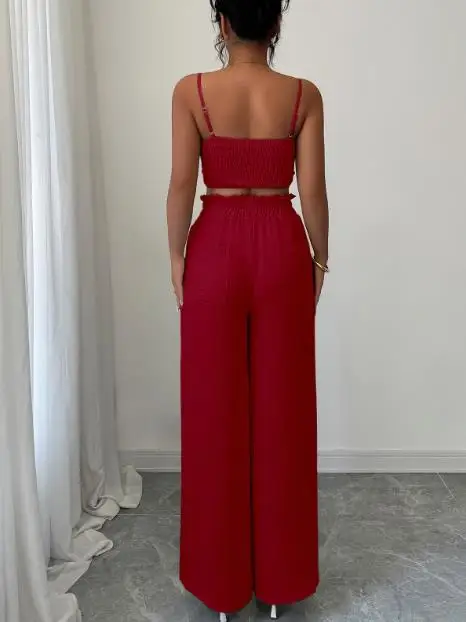 Women Clothing Spring/summer 2025 Women Fashion Latest Hot Selling Style Elegant Temperament Camisole Vest Strap Pant Set
Women Clothing Spring/summer 2025 Women Fashion Latest Hot Selling Style Elegant Temperament Camisole Vest Strap Pant Set