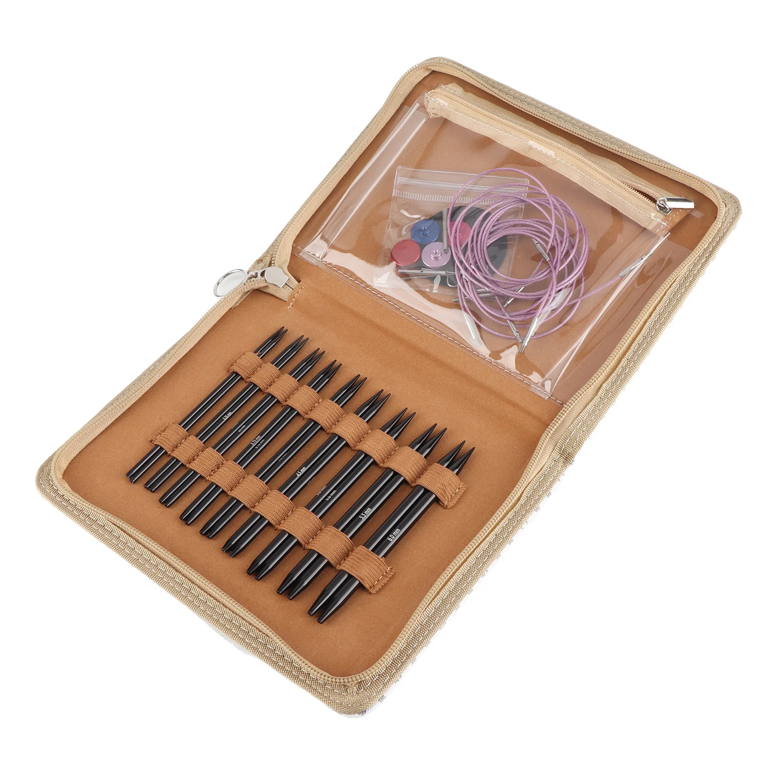 Circular Knitting Needle Set 3 To 8mm Interchangeable Knitting Needle Set Ergonomic Design Easy with PU Bag for Craft
Circular Knitting Needle Set 3 To 8mm Interchangeable Knitting Needle Set Ergonomic Design Easy with PU Bag for Craft