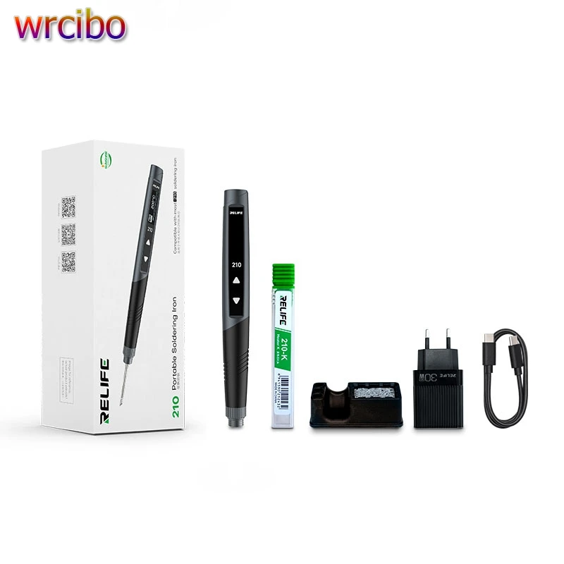 RELIFE 210 Portable Soldering Iron OLED Digital Soldering Pen C210 Soldering Iron Station Type-C Power Supply Welding Tool
RELIFE 210 Portable Soldering Iron OLED Digital Soldering Pen C210 Soldering Iron Station Type-C Power Supply Welding Tool