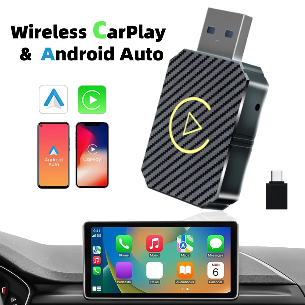 Обновление 2024 года, беспроводной адаптер CarPlay Android Auto, умный ключ 2-в-1, проводной к беспроводной Plug & Play, простой в использовании для iPhone Android
Обновление 2024 года, беспроводной адаптер CarPlay Android Auto, умный ключ 2-в-1, проводной к беспроводной Plug & Play, простой в использовании для iPhone Android