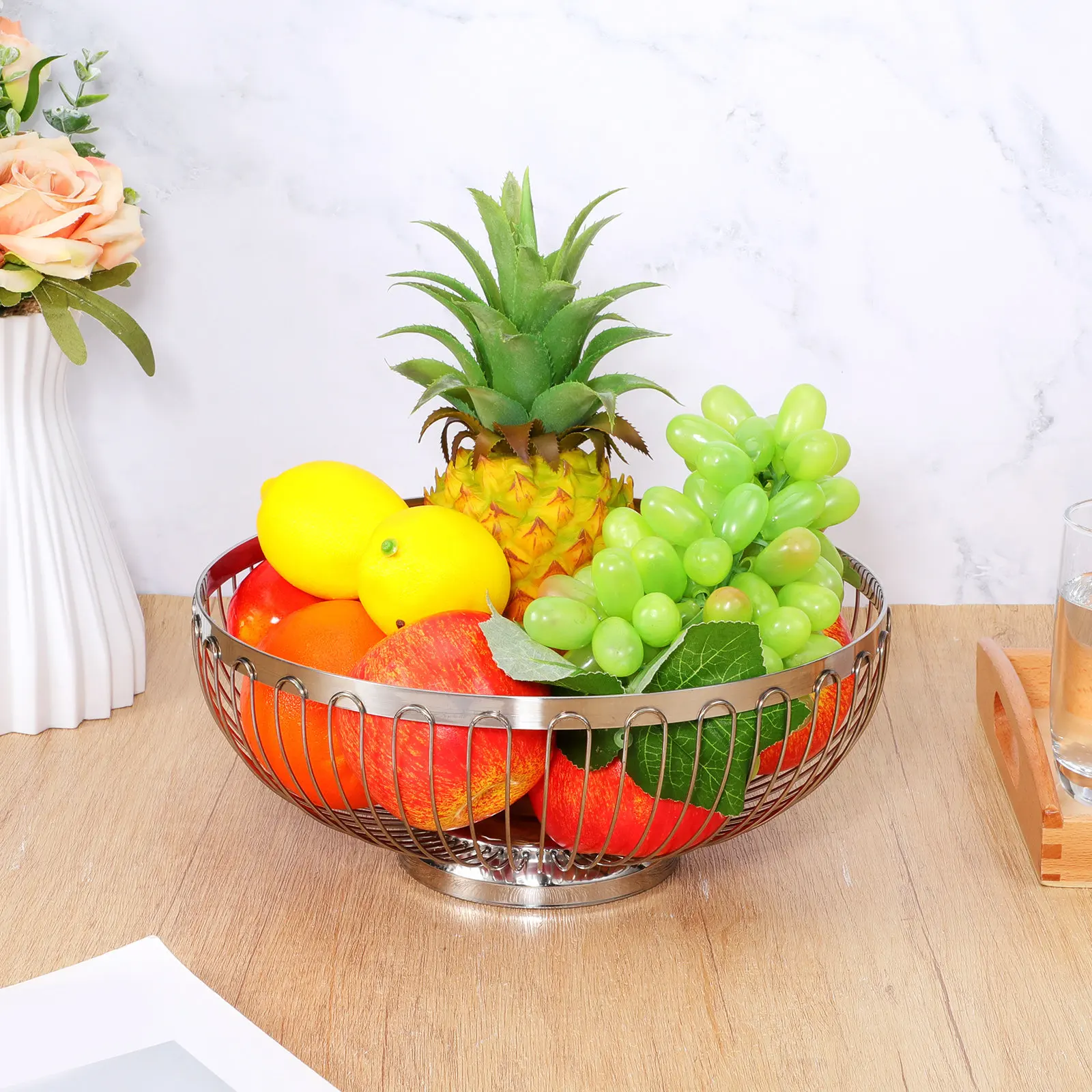 Stainless Steel Wire Fruit Basket Hollow Metal Bowl for Kitchen Home Hotel Storage Vegetable Egg Holder Fruit Basket
Stainless Steel Wire Fruit Basket Hollow Metal Bowl for Kitchen Home Hotel Storage Vegetable Egg Holder Fruit Basket