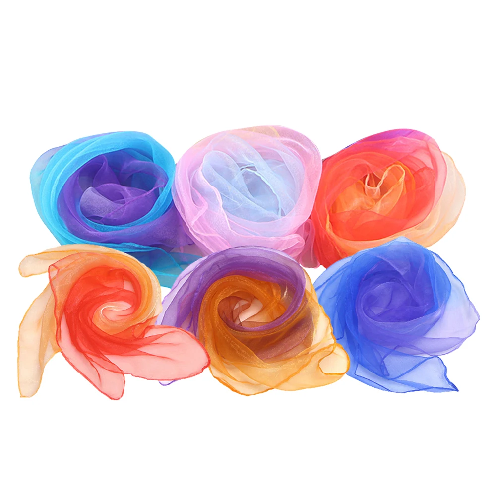6pcs Small Silk Scarves for Dance Juggling Fashion Props Gradient Color Soft Fabric Suitable Kindergarten Dancing Singing
6pcs Small Silk Scarves for Dance Juggling Fashion Props Gradient Color Soft Fabric Suitable Kindergarten Dancing Singing