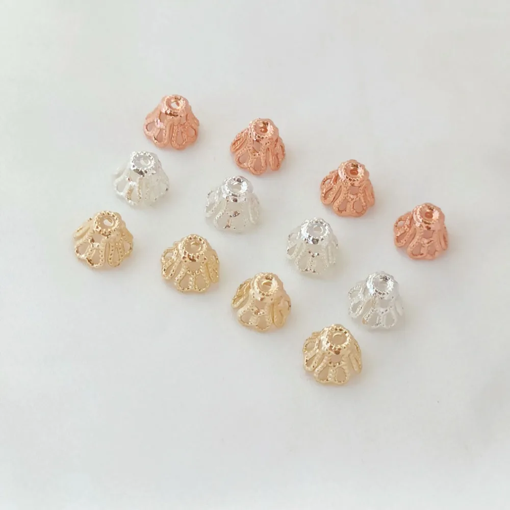 14K Gold Silver Gold Hollowed-out Flower Holder, Wine Glass-shaped Flower Hat Bead Holder Spacer DIY String Jewelry Accessories
14K Gold Silver Gold Hollowed-out Flower Holder, Wine Glass-shaped Flower Hat Bead Holder Spacer DIY String Jewelry Accessories