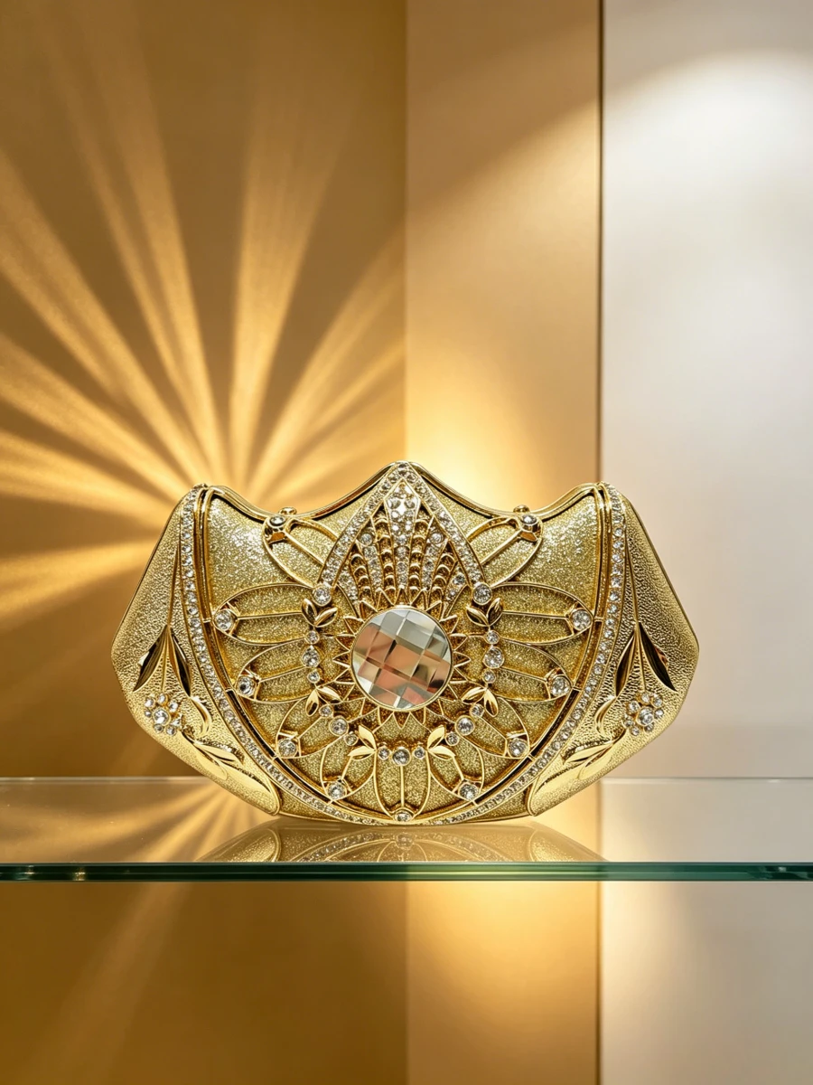 Gold Fan Hollow Sunflower Crystal Frame Clutch Bag Women Luxury Evening Handbag For Wedding Cocktail Runway Party Bolsa De Festa
Gold Fan Hollow Sunflower Crystal Frame Clutch Bag Women Luxury Evening Handbag For Wedding Cocktail Runway Party Bolsa De Festa