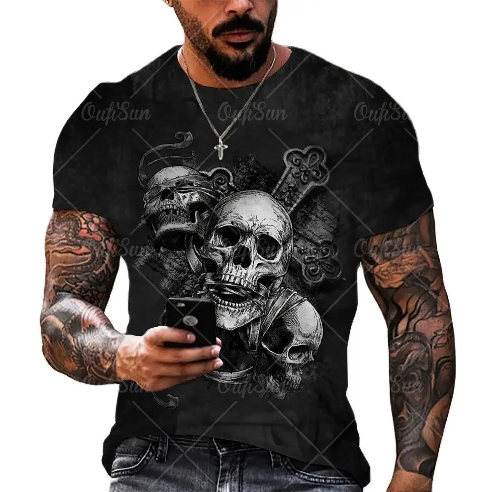Vintage Horror Skull 3d Print Men's T-shirt Summer Classic Casual O Neck Short Sleeve Fashion Loose Oversized Tops Tee Shirt Men
Vintage Horror Skull 3d Print Men's T-shirt Summer Classic Casual O Neck Short Sleeve Fashion Loose Oversized Tops Tee Shirt Men