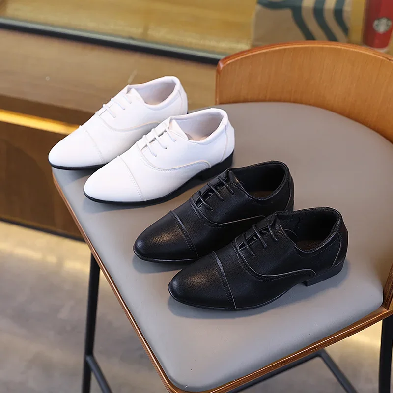 Boys School Leather Shoes Fashion Black White Uniform Kids Formal Performance Flat Loafers Versatile Children's Low-heels Shoes
Boys School Leather Shoes Fashion Black White Uniform Kids Formal Performance Flat Loafers Versatile Children's Low-heels Shoes