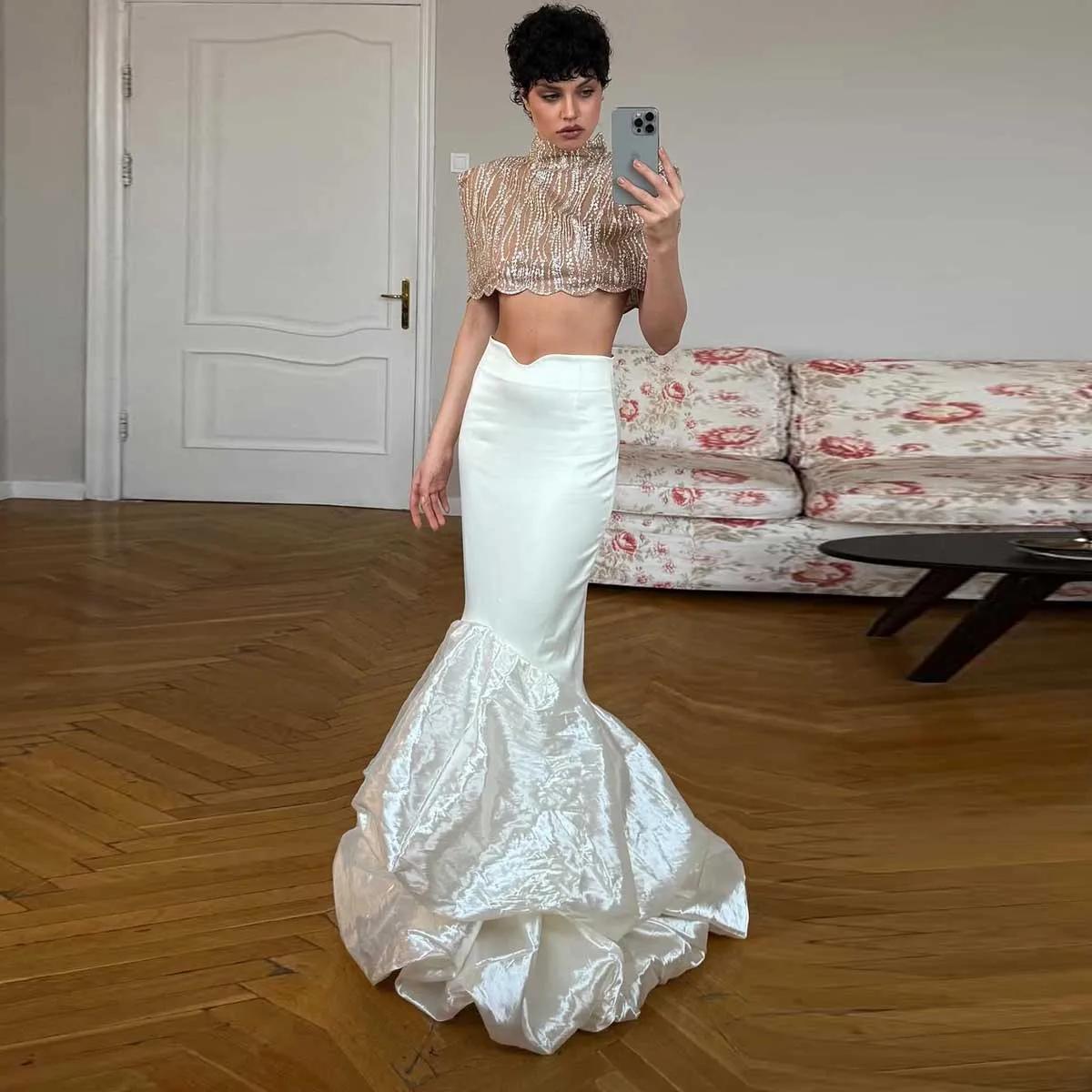 Модная белая юбка-русалка, женское вечернее платье макси с высокой талией длиной до пола, шелковая тафта, юбки для выпускного вечера, гала-юбка для мероприятий
Модная белая юбка-русалка, женское вечернее платье макси с высокой талией длиной до пола, шелковая тафта, юбки для выпускного вечера, гала-юбка для мероприятий