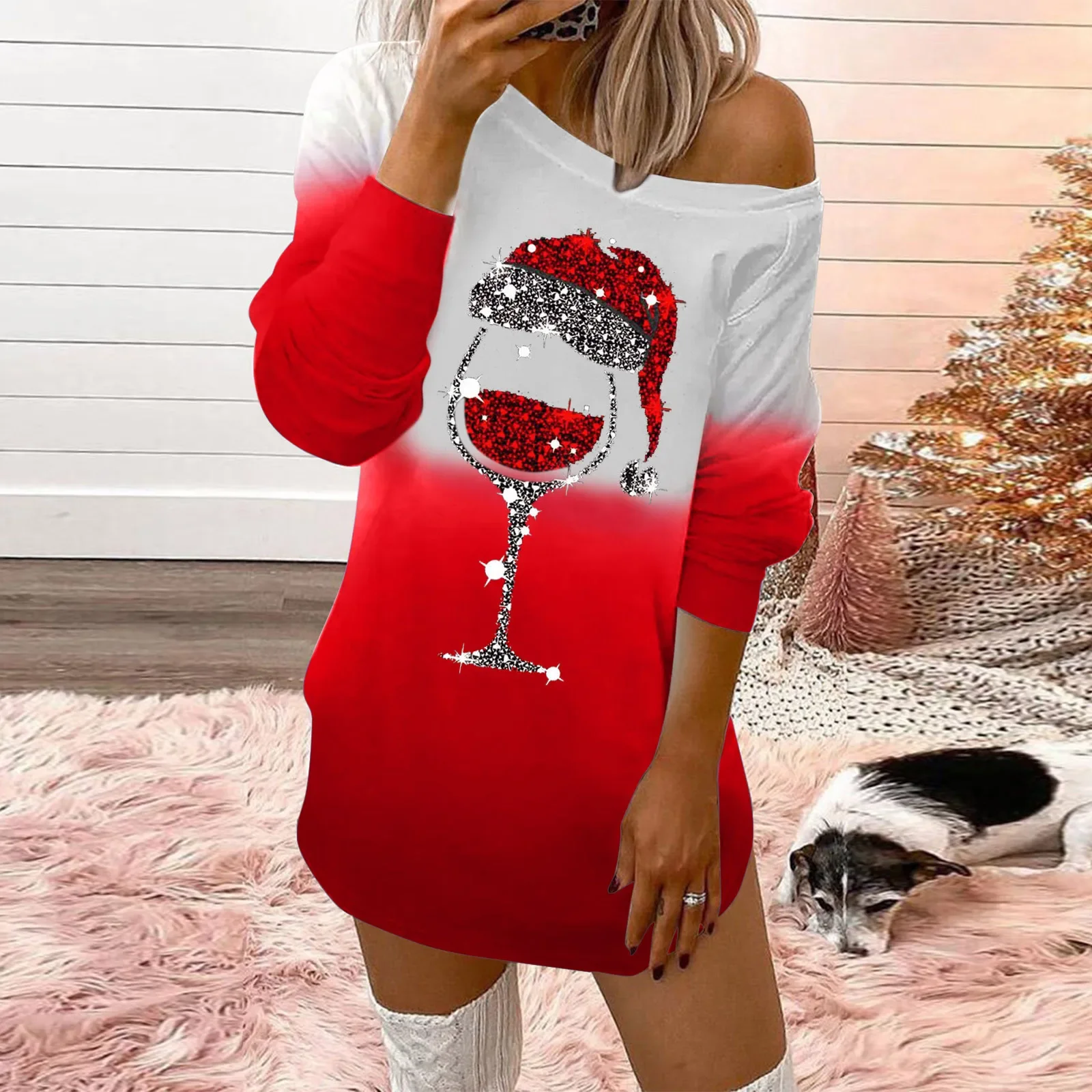 2023 Christmas Sexy Off Shoulder Dress For Women's Autumn Winter Long-sleeved Casual Pullover Dresses Mini Party Dress Clothing
2023 Christmas Sexy Off Shoulder Dress For Women's Autumn Winter Long-sleeved Casual Pullover Dresses Mini Party Dress Clothing