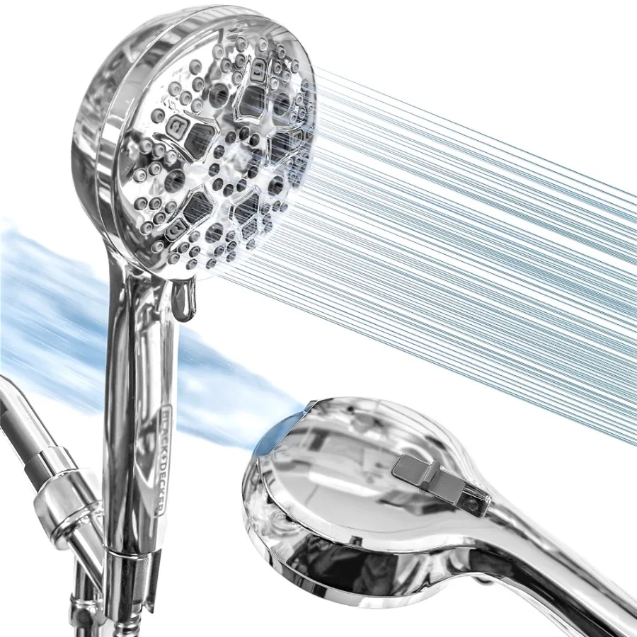 High Pressure Handheld Shower Head with 9 Spray Settings and Stainless Steel Hose Chrome
High Pressure Handheld Shower Head with 9 Spray Settings and Stainless Steel Hose Chrome