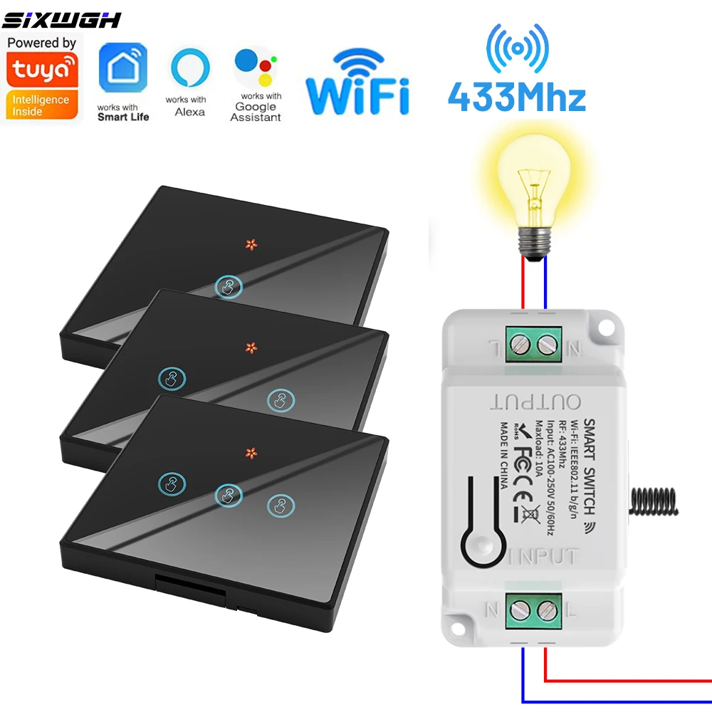 Tuya WiFi RF433 Touch Smart Switch No Wiring Works with Smart Life Alexa Google Home Voice Control Wall Light Remote Switch
Tuya WiFi RF433 Touch Smart Switch No Wiring Works with Smart Life Alexa Google Home Voice Control Wall Light Remote Switch